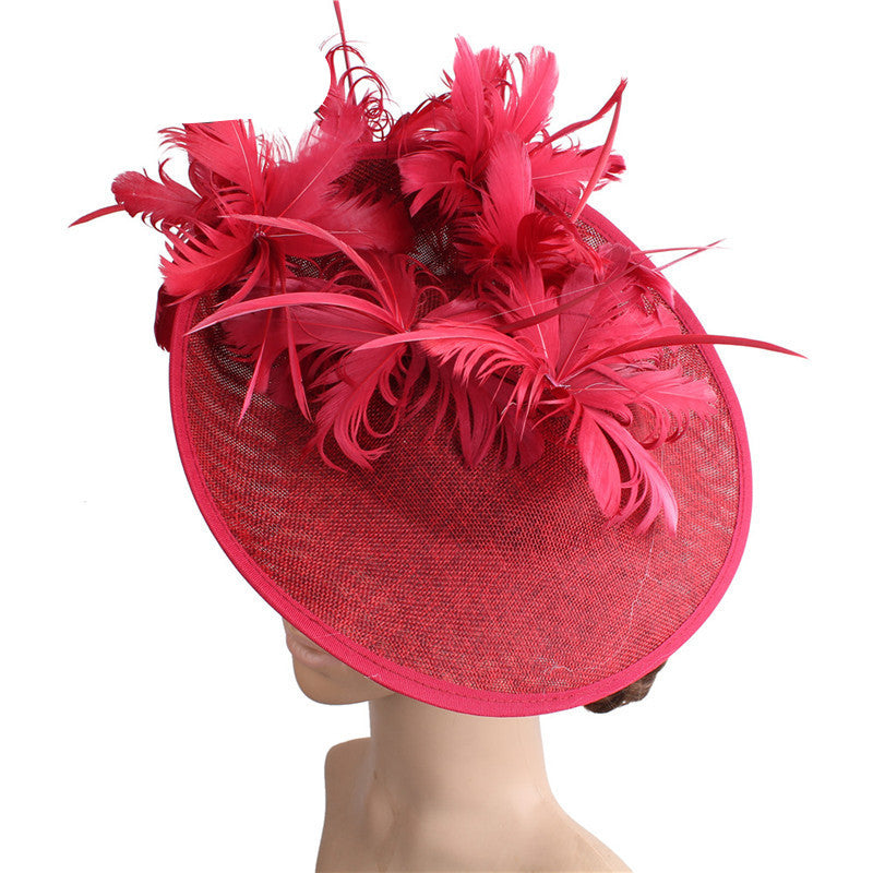 Horse Racing Festival Fashion High-End Top Hat Hair Accessories Aristocratic Ladies Feather Hat Hair Accessories Hairpin - KKscollecation