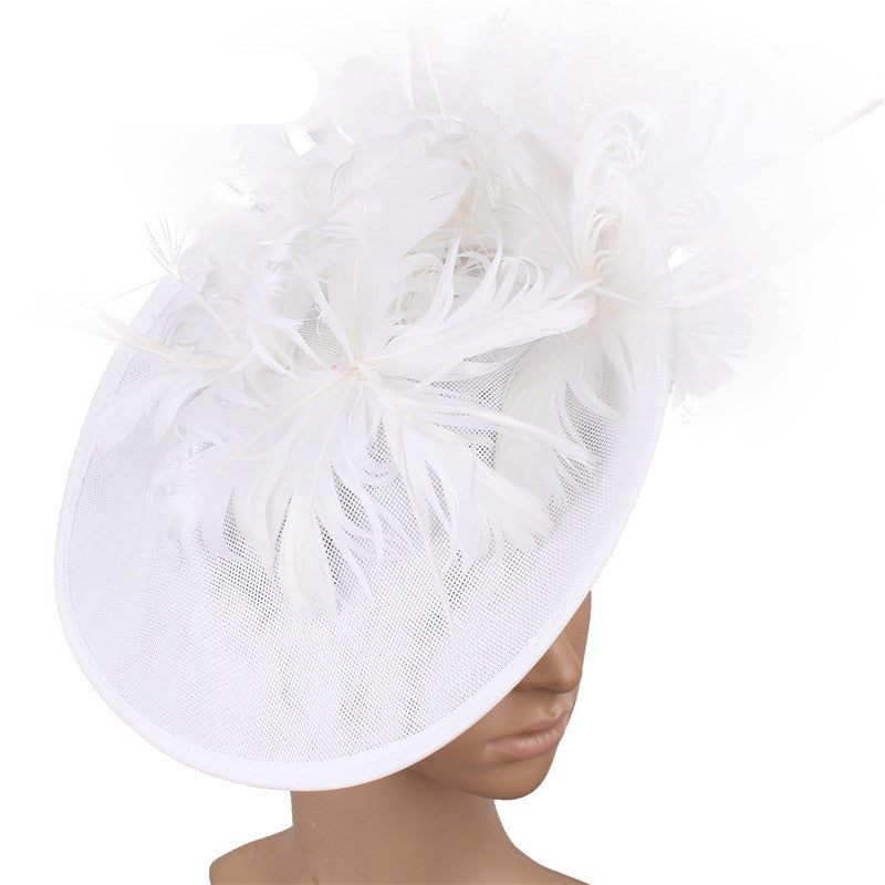 Horse Racing Festival Fashion High-End Top Hat Hair Accessories Aristocratic Ladies Feather Hat Hair Accessories Hairpin - KKscollecation