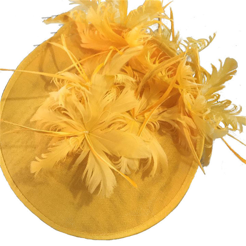 Horse Racing Festival Fashion High-End Top Hat Hair Accessories Aristocratic Ladies Feather Hat Hair Accessories Hairpin - KKscollecation
