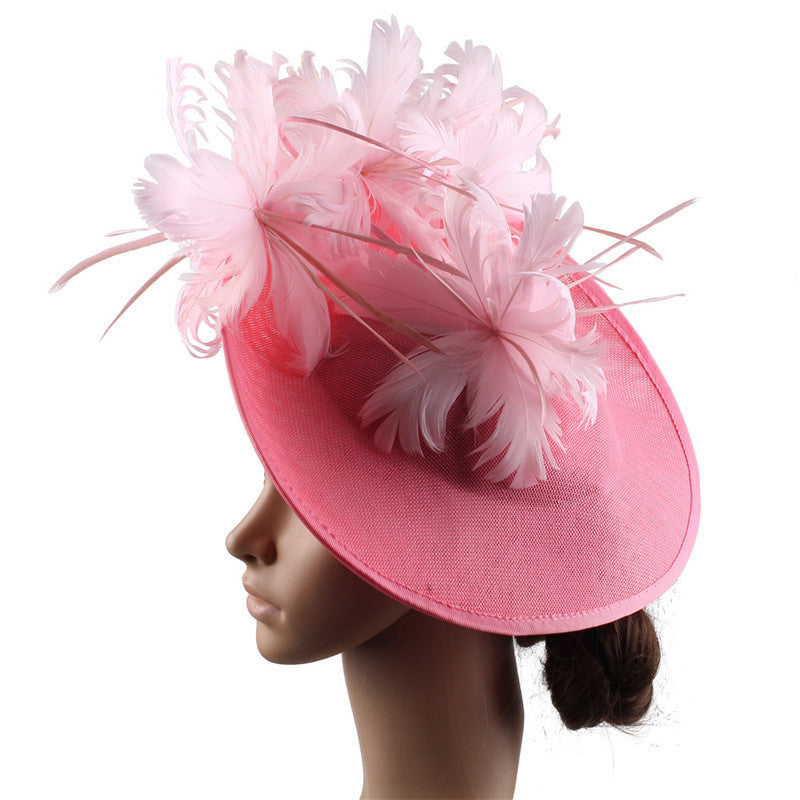 Horse Racing Festival Fashion High-End Top Hat Hair Accessories Aristocratic Ladies Feather Hat Hair Accessories Hairpin - KKscollecation