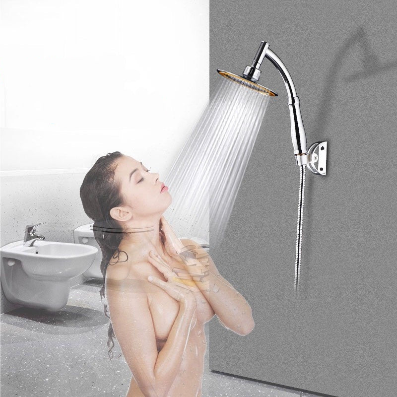 Shower Head 6inch Pressurized Hand-held Overhead Universal Shower Head Shower Set - KKscollecation