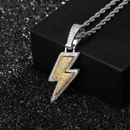 Hot Selling Lightning Hip Hop Pendant Micro-inlaid Zircon Hip Hop Fashion Trendy Hip Hop Jewelry - KKscollecation