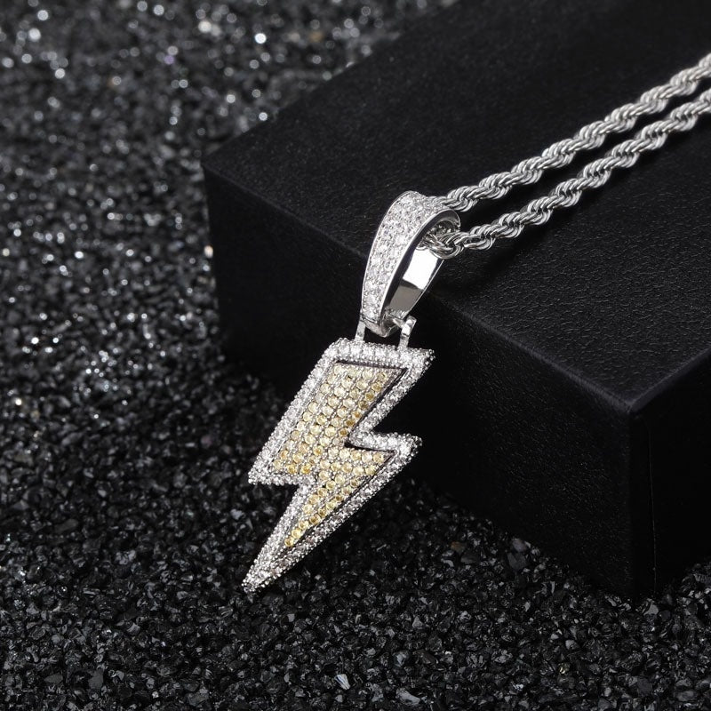 Hot Selling Lightning Hip Hop Pendant Micro-inlaid Zircon Hip Hop Fashion Trendy Hip Hop Jewelry - KKscollecation