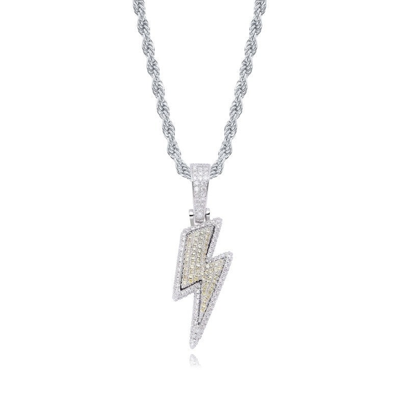 Hot Selling Lightning Hip Hop Pendant Micro-inlaid Zircon Hip Hop Fashion Trendy Hip Hop Jewelry - KKscollecation