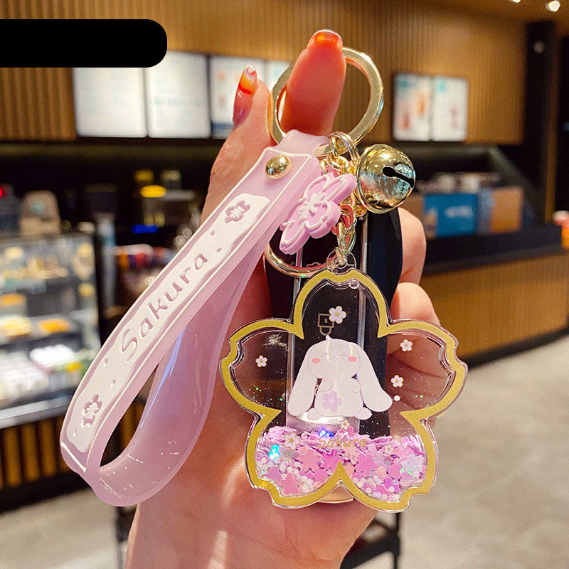 Cartoon Acrylic Oiled Dream Sakura Bunny Keychain - KKscollecation