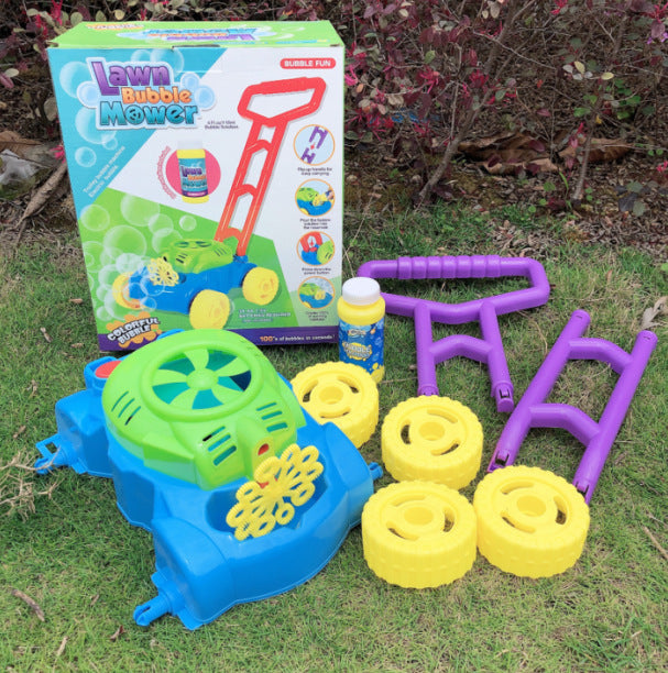Plastic Hand Push Bubble Machine Electric Blowing Bubble Parent-child Outdoor Children's Tank Car Toy Summer - KKscollecation