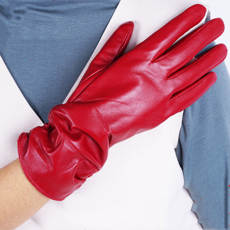 Women Winter Leather Gloves New Outdoor Women Gloves - KKscollecation