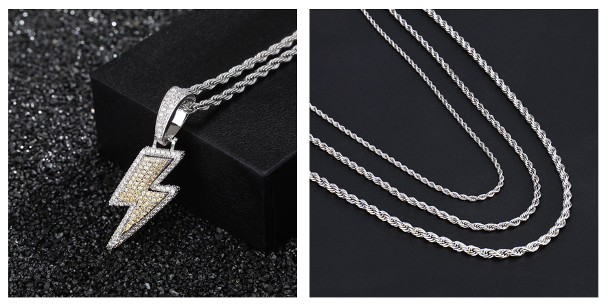 Hot Selling Lightning Hip Hop Pendant Micro-inlaid Zircon Hip Hop Fashion Trendy Hip Hop Jewelry - KKscollecation
