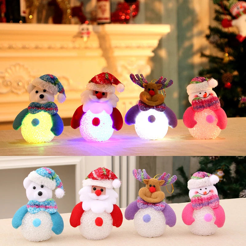 Christmas Luminous Pendant Santa Claus Snowman Bear Elk Lantern - KKscollecation