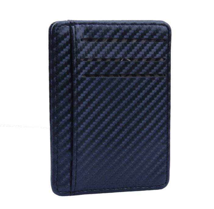 2021 New Fashion Pu Leather Carbon Fiber Wallet Mini Slim Wallets Business Men Credit Card ID Holder with RFID Anti - chief Purse - Krosscanada