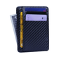 2021 New Fashion Pu Leather Carbon Fiber Wallet Mini Slim Wallets Business Men Credit Card ID Holder with RFID Anti - chief Purse - Krosscanada