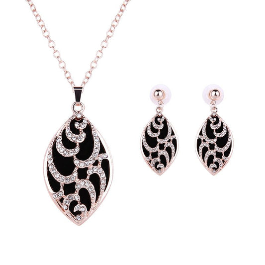 2021 new jewelry, foreign trade manufacturer supply necklace, earring two sets, bridal wedding party, gift jewelry - Krosscanada