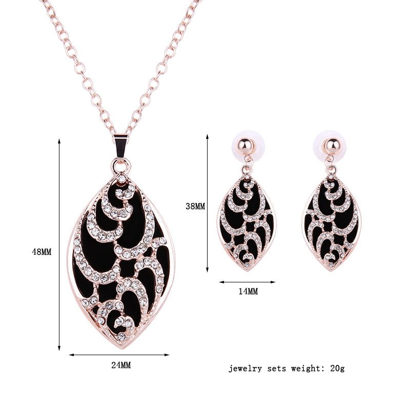 2021 new jewelry, foreign trade manufacturer supply necklace, earring two sets, bridal wedding party, gift jewelry - Krosscanada