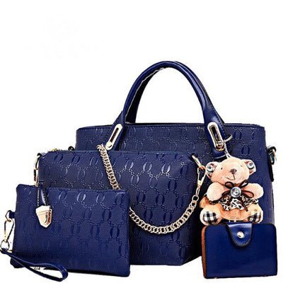 2021 new Korean fashion handbags embossed four piece ladies bag shoulder diagonal handbag - Krosscanada