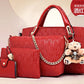 2021 new Korean fashion handbags embossed four piece ladies bag shoulder diagonal handbag - Krosscanada