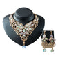 2021 speed selling explosion, African, European and American color exaggerated bride necklace earrings set of alloy manufacturers - Krosscanada