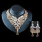 2021 speed selling explosion, African, European and American color exaggerated bride necklace earrings set of alloy manufacturers - Krosscanada