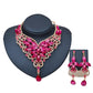 2021 speed selling explosion, African, European and American color exaggerated bride necklace earrings set of alloy manufacturers - Krosscanada