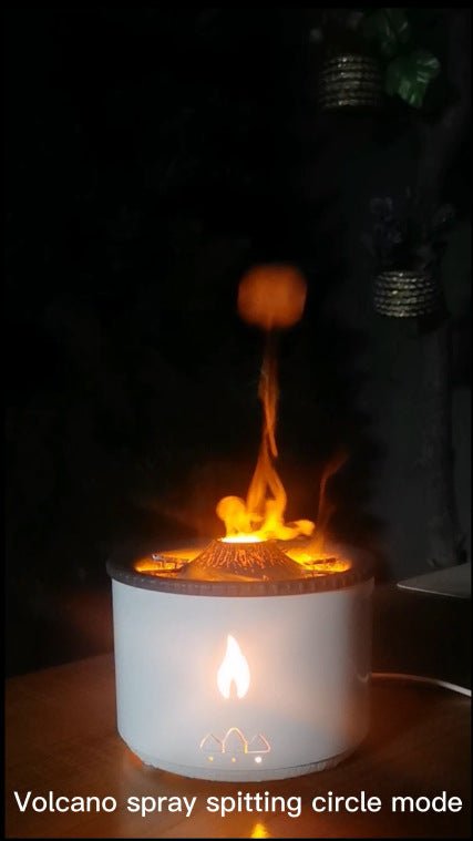 2022 New Creative Ultrasonic Essential Oil Humidifier Volcano Aromatherapy Machine Spray Jellyfish Air Flame Humidifier Diffuser - Krosscanada