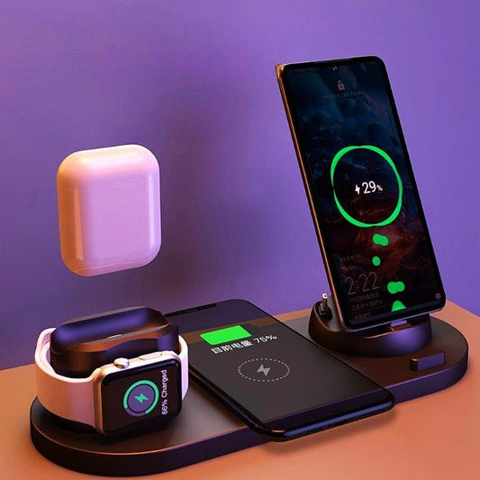 2022 Wireless Charger For IPhone14 13 Fast Charger For Phone Fast Charging Pad For Phone Watch 6 In 1 Charging Dock Station - Krosscanada