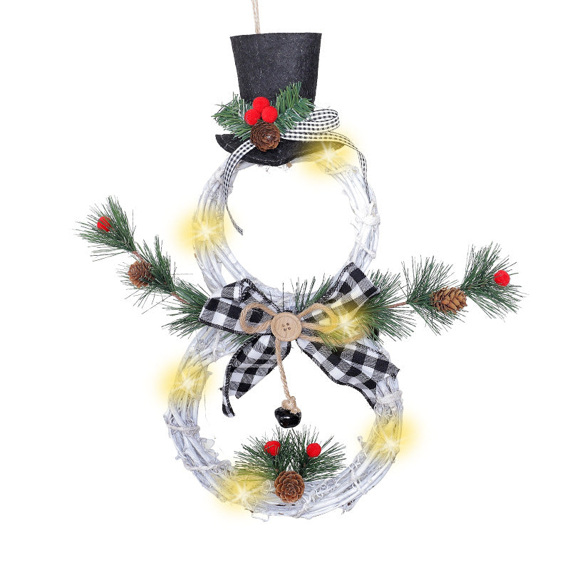 Christmas wreath pendant LED lights garland - KKscollecation