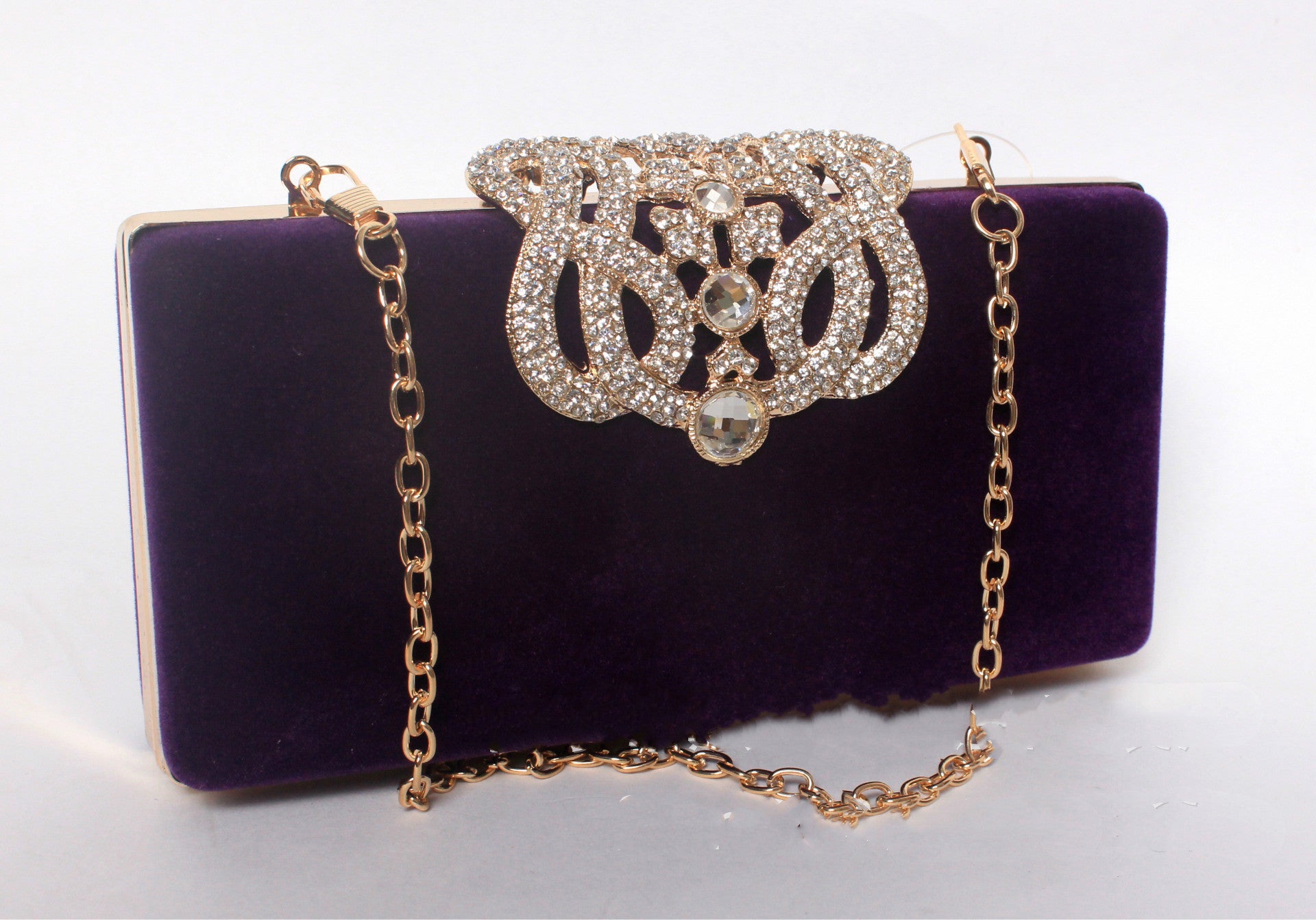 Rhinestone Crown Suede Ladies Bridal Bag - KKscollecation