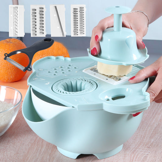 Vegetable Mandoline Cutter Fruit Slicer Multifunctional Potato Peeler Carrot Grater Kitchen Accessories With Drain Basket - KKscollecation