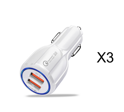 Quick Charge 3.0 Car Charger For Mobile Phone Dual Usb Car Charger Qualcomm Qc 3.0 Fast Charging Adapter Mini Usb Car Charger - KKscollecation