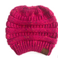 High Bun Ponytail Beanie Hat Chunky Soft Stretch Cable Knit Warm Fuzzy Lined Skull Beanie Acrylic Hats Men And Women