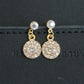 The bride jewelry two piece Necklace Earrings Set Round Diamond Jewelry Set Gold Jewellery Set - KKscollecation