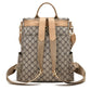 Women's Double Shoulder Traval Casual Backpack Fashion PU Leather Print Pattern Rucksack