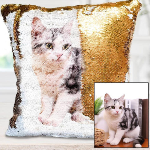 Custom image sequin pillowcase - KKscollecation