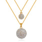 The bride jewelry two piece Necklace Earrings Set Round Diamond Jewelry Set Gold Jewellery Set - KKscollecation