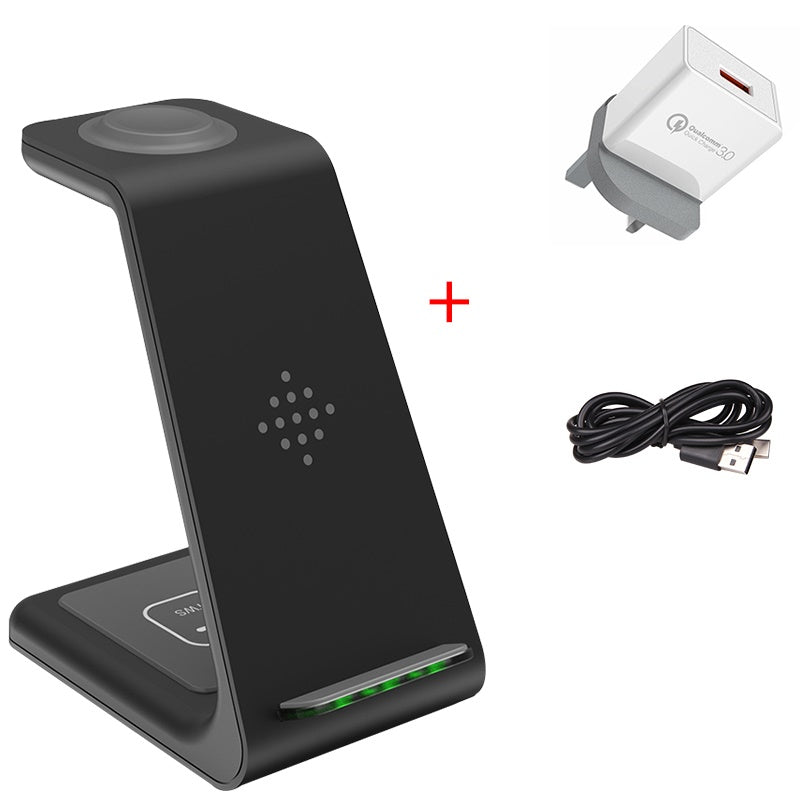 3 In 1 Fast Charging Station Wireless Charger Stand Wireless Quick Charge Dock For Phone Holder - Krosscanada