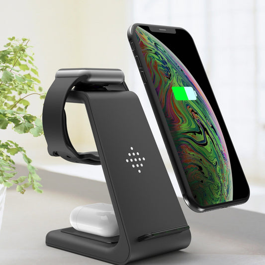 3 In 1 Fast Charging Station Wireless Charger Stand Wireless Quick Charge Dock For Phone Holder - Krosscanada