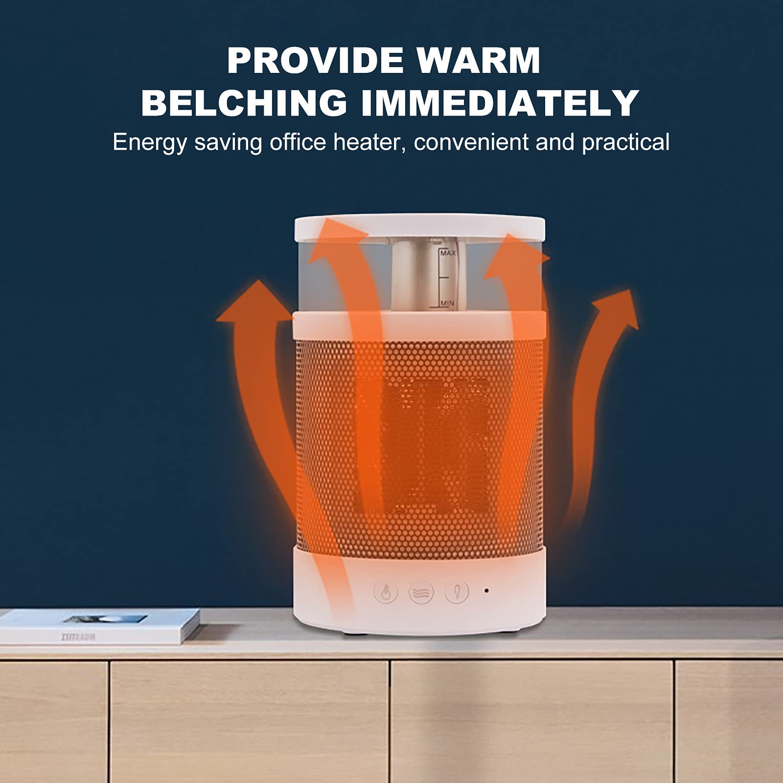 3 In 1 Space Heater Winter Fast Heating Electric Warmer Heating Fans Colorful Night Lights Small Heaters 400ML Air Humidifier - Krosscanada