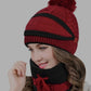 3 in 1 winter knitted beanie hat set - Krosscanada