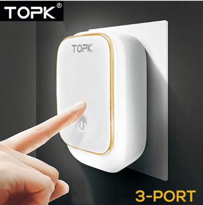 3 - Port Phone Charger With Dimming Nightlight - Krosscanada