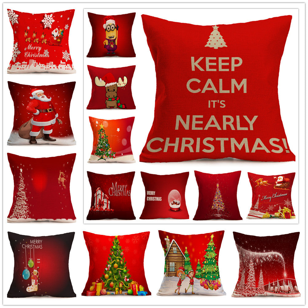 Christmas festive pattern car sofa pillow pillowcase - KKscollecation