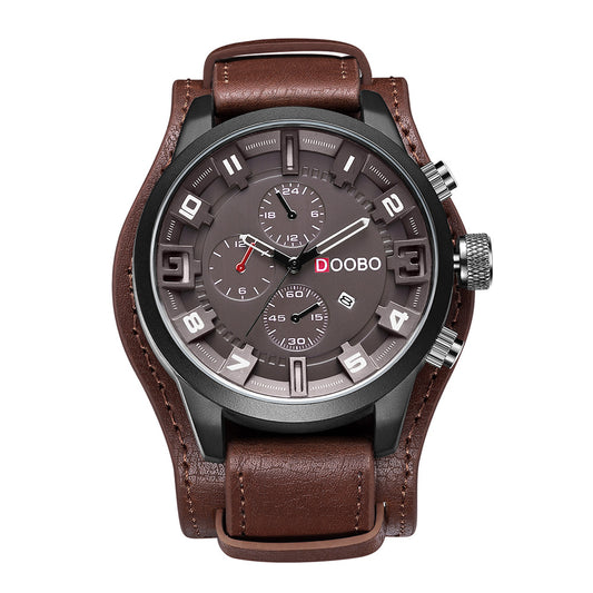 Fashion trend men's calendar waterproof belt watch - KKscollecation