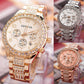 Geneva diamond calendar watch women fashion watch business casual ladies quartz tide watch fake three-eyed watch - KKscollecation