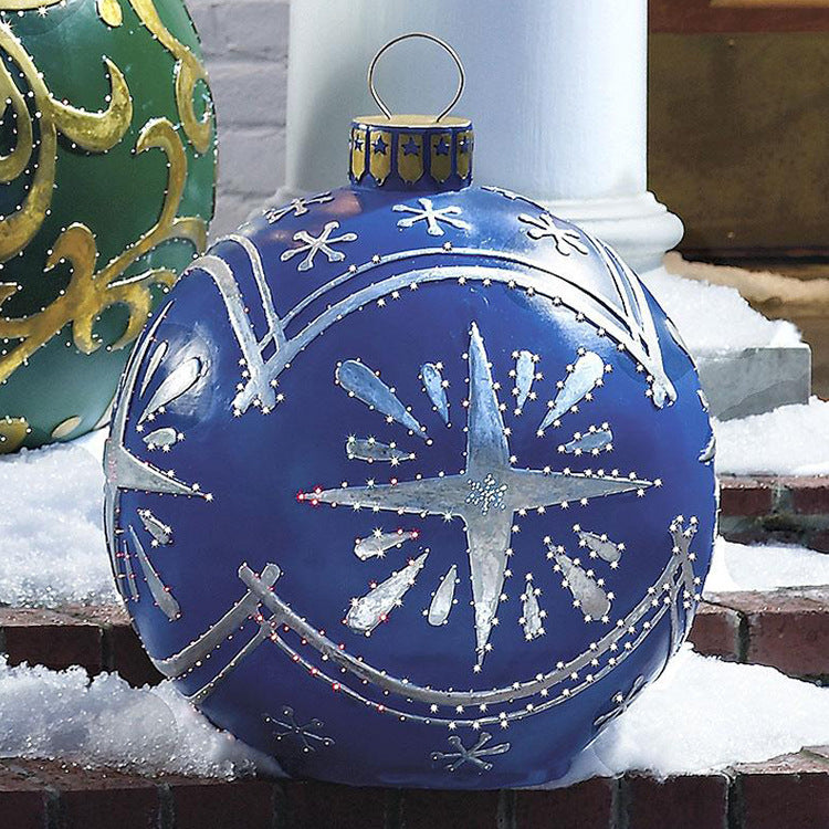 Christmas Ornament Ball Outdoor Pvc 60CM Inflatable Decorated Ball PVC Giant Big Large Balls Xmas Tree Decorations Toy Ball - KKscollecation