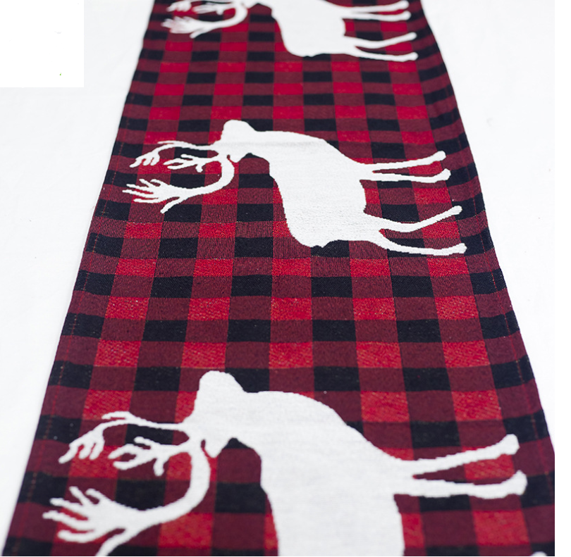 Christmas Elk Snowman Table Runner Merry Christmas Decorations - KKscollecation