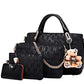 2021 new Korean fashion handbags embossed four piece ladies bag shoulder diagonal handbag - KKscollecation