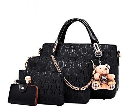 2021 new Korean fashion handbags embossed four piece ladies bag shoulder diagonal handbag - KKscollecation