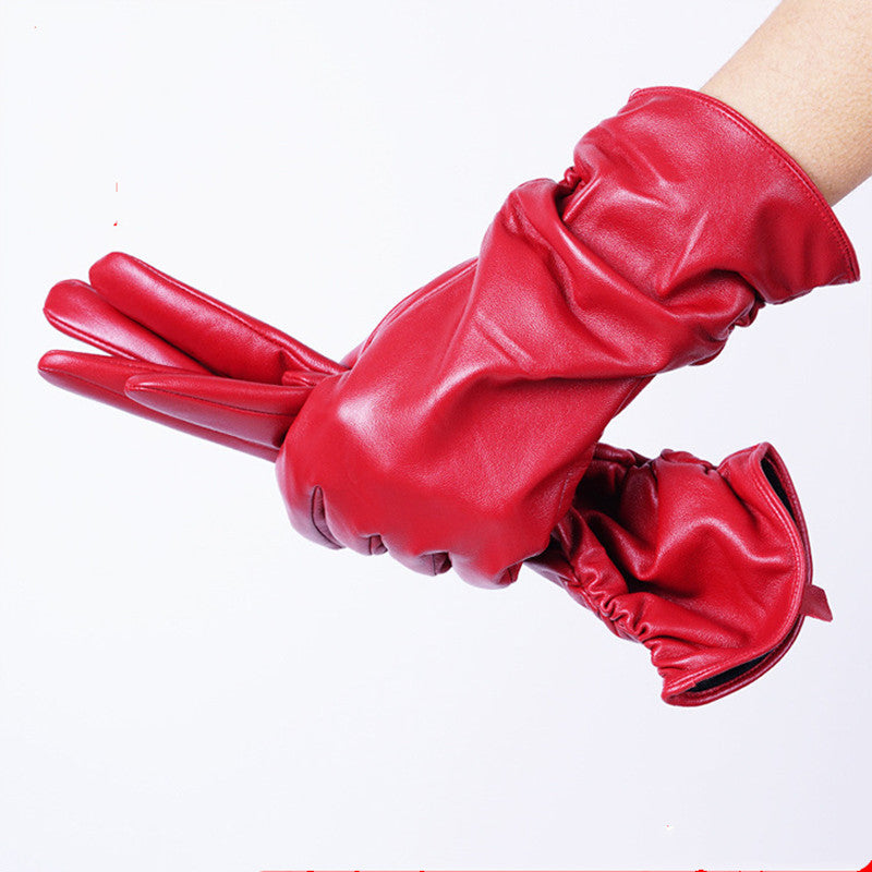 Women Winter Leather Gloves New Outdoor Women Gloves - KKscollecation