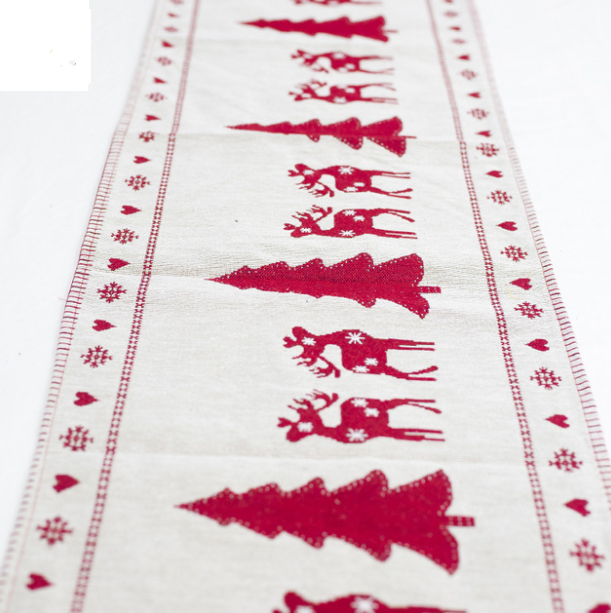 Christmas Elk Snowman Table Runner Merry Christmas Decorations - KKscollecation