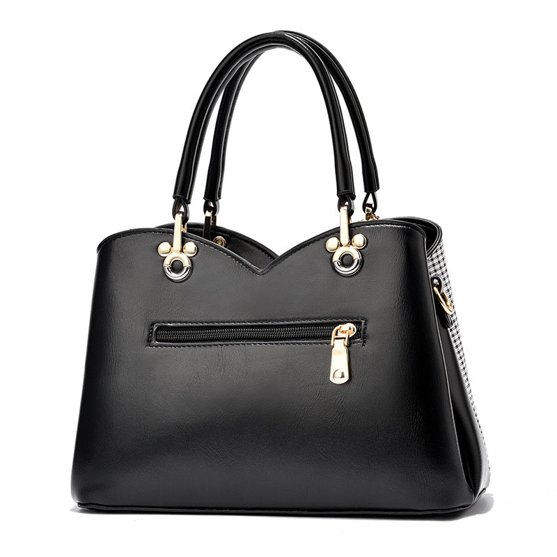 Check Color Block Shoulder Messenger Bag - KKscollecation
