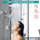 Stainless Steel Top Spray With Extension Rod 9 Function Handheld Dual Shower Set - KKscollecation