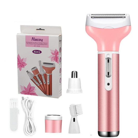 4 - In - 1 Lady Shaver Multi - Function Electric Eyebrow Trimmer Armpit And Leg Hair Remover Hair Removal Instrument - Krosscanada